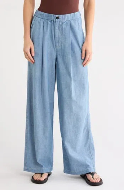 The Great . Sawyer Wide Leg Pants In Blue