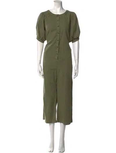 Pre-owned The Great Scoop Neck Jumpsuit In Green