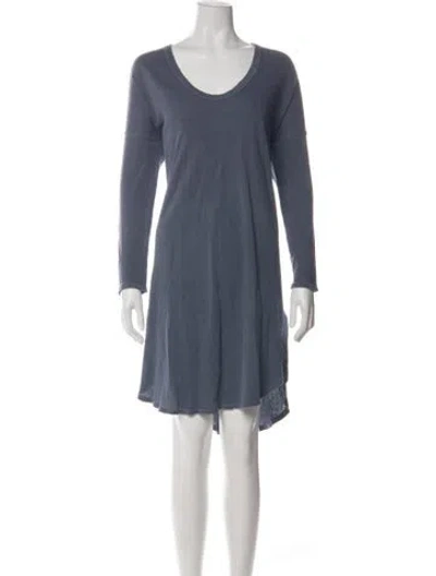 Pre-owned The Great Scoop Neck Knee-length Dress In Blue