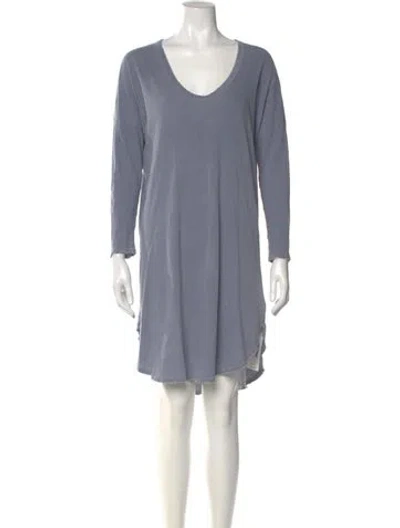 Pre-owned The Great Scoop Neck Knee-length Dress In Gray
