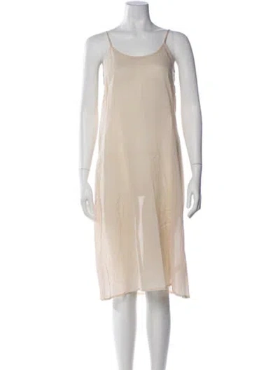 Pre-owned The Great Scoop Neck Knee-length Dress In Neutral