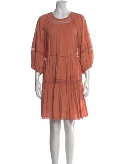 Pre-owned The Great Scoop Neck Knee-length Dress In Orange