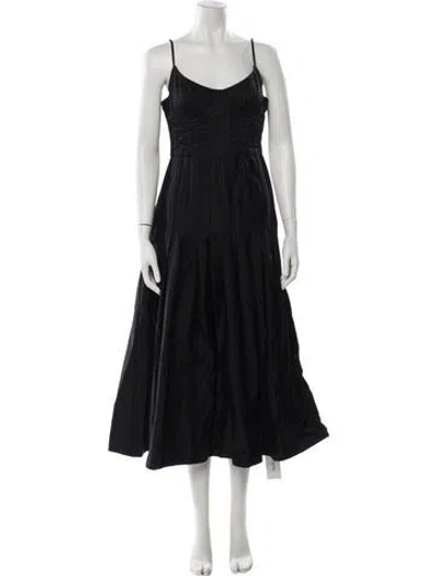Pre-owned The Great Scoop Neck Long Dress In Black