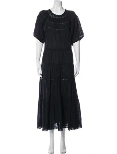Pre-owned The Great Scoop Neck Long Dress In Blue