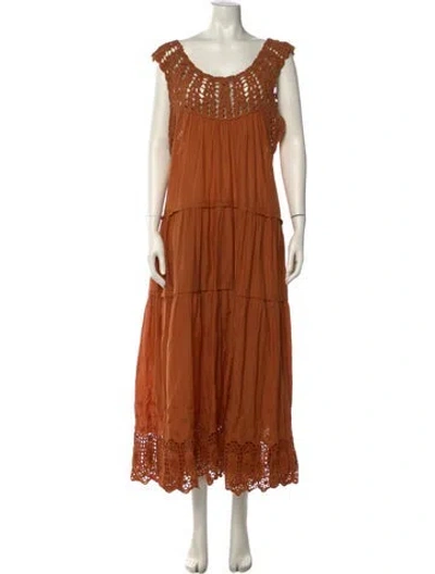 Pre-owned The Great Scoop Neck Long Dress In Brown