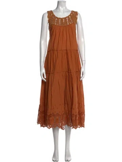 Pre-owned The Great Scoop Neck Long Dress In Brown