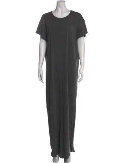 Pre-owned The Great Scoop Neck Long Dress In Gray