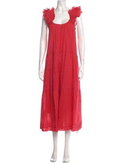 Pre-owned The Great Scoop Neck Long Dress In Red