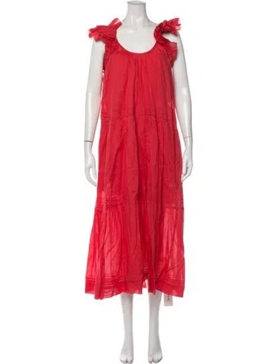 Pre-owned The Great Scoop Neck Long Dress W/ Tags In Red