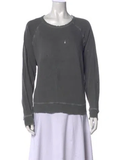 Pre-owned The Great Scoop Neck Long Sleeve Sweatshirt In Gray