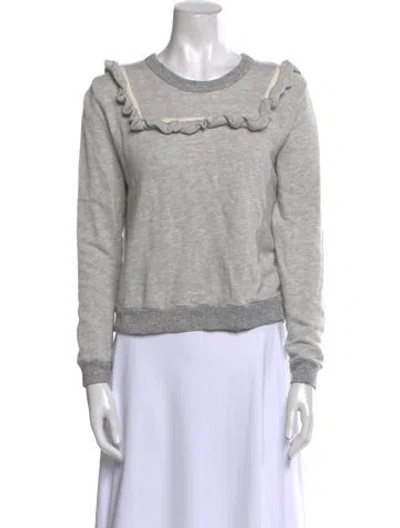 Pre-owned The Great Scoop Neck Long Sleeve Sweatshirt In Gray