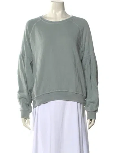 Pre-owned The Great Scoop Neck Long Sleeve Sweatshirt In Green
