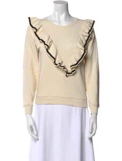 Pre-owned The Great Scoop Neck Long Sleeve Sweatshirt In Neutral
