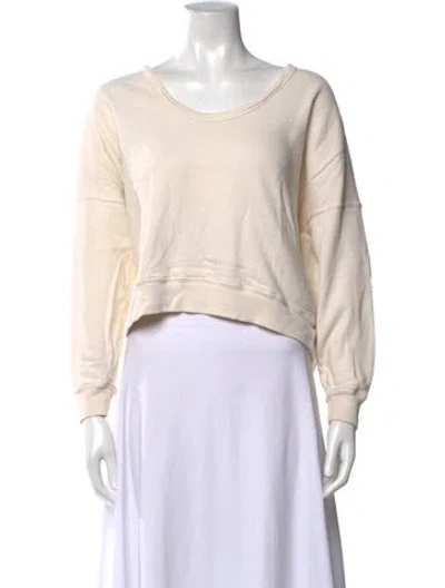 Pre-owned The Great Scoop Neck Long Sleeve Sweatshirt In Neutrals