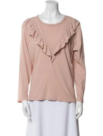 Pre-owned The Great Scoop Neck Long Sleeve Sweatshirt In Pink