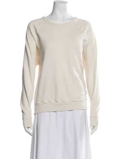 Pre-owned The Great Scoop Neck Long Sleeve Sweatshirt In White