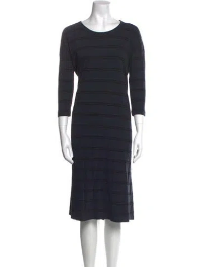 Pre-owned The Great Scoop Neck Midi Length Dress In Blue