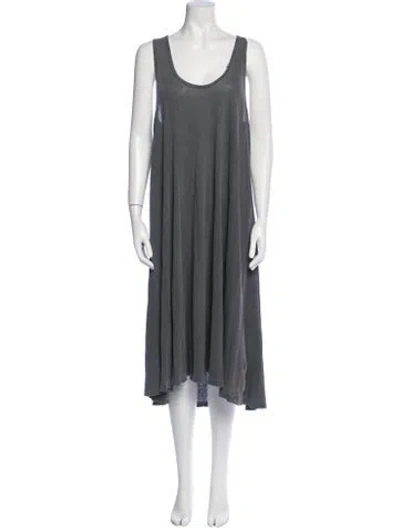 Pre-owned The Great Scoop Neck Midi Length Dress In Gray