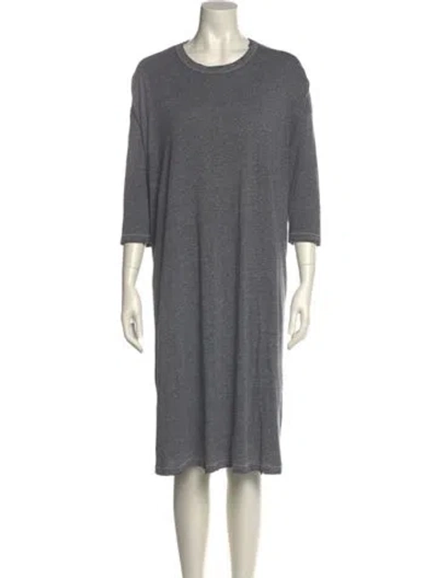 Pre-owned The Great Scoop Neck Midi Length Dress In Gray