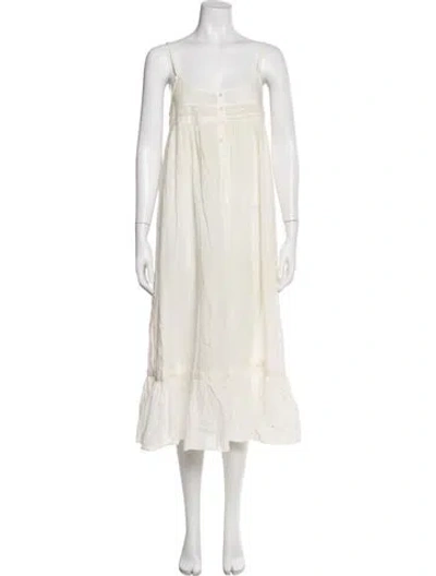 Pre-owned The Great Scoop Neck Midi Length Dress In Neutral