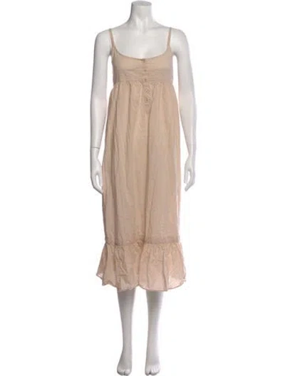 Pre-owned The Great Scoop Neck Midi Length Dress In Neutral