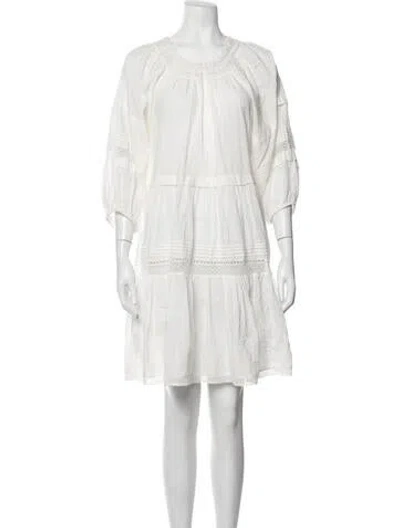 Pre-owned The Great Scoop Neck Mini Dress In Neutrals