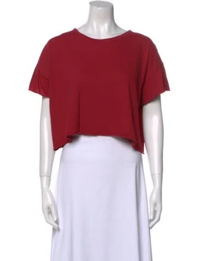 Pre-owned The Great Scoop Neck Short Sleeve Crop Top In Red