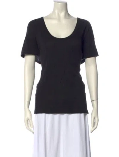 Pre-owned The Great Scoop Neck Short Sleeve T-shirt In Black