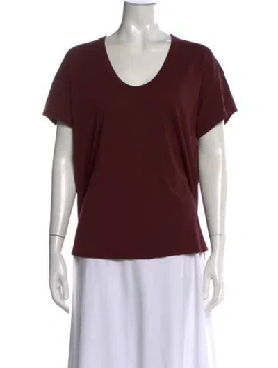 Pre-owned The Great Scoop Neck Short Sleeve T-shirt In Burgundy