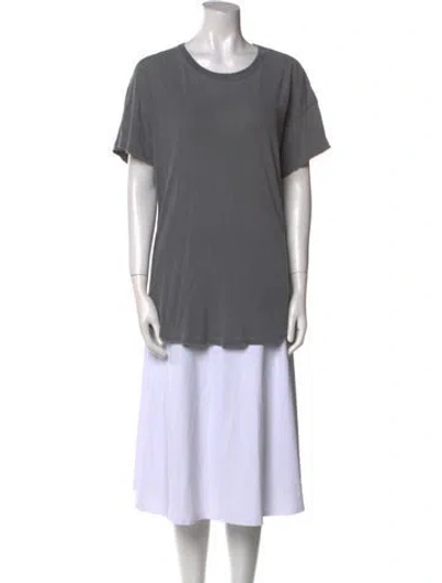 Pre-owned The Great Scoop Neck Short Sleeve T-shirt In Gray