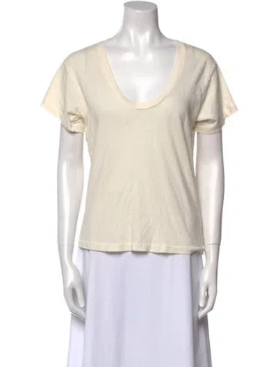 Pre-owned The Great Scoop Neck Short Sleeve T-shirt In Neutral