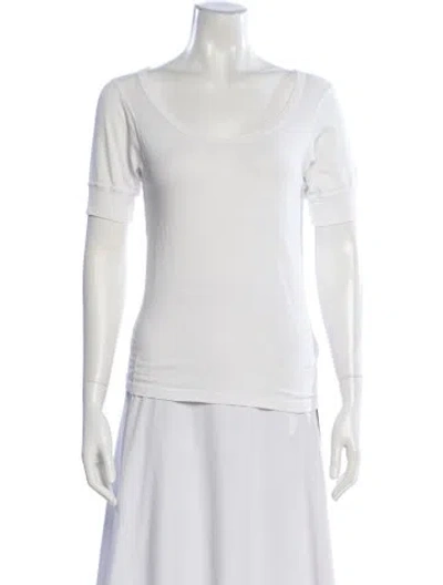 Pre-owned The Great Scoop Neck Short Sleeve T-shirt In Neutral
