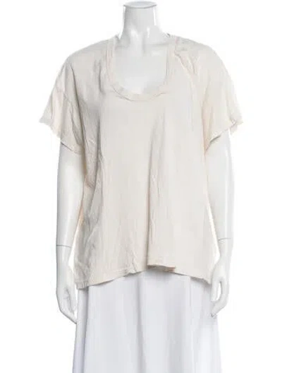Pre-owned The Great Scoop Neck Short Sleeve T-shirt In Neutral