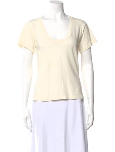 Pre-owned The Great Scoop Neck Short Sleeve T-shirt In White