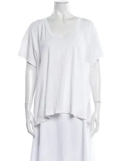 Pre-owned The Great Scoop Neck Short Sleeve T-shirt In White