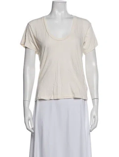 Pre-owned The Great Scoop Neck Short Sleeve T-shirt In White