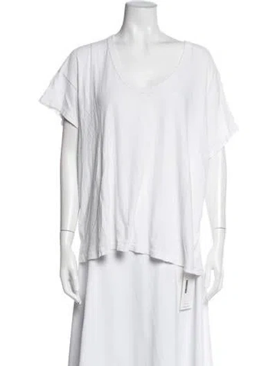 Pre-owned The Great Scoop Neck Short Sleeve T-shirt In White