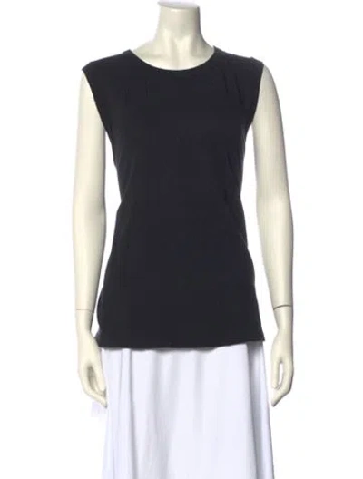Pre-owned The Great Scoop Neck Sleeveless Top In Black