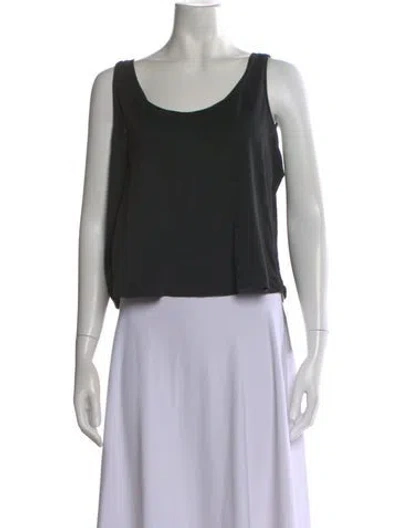 Pre-owned The Great Scoop Neck Sleeveless Top In Black