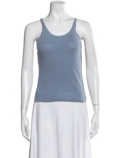 Pre-owned The Great Scoop Neck Sleeveless Top In Blue