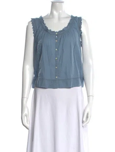 Pre-owned The Great Scoop Neck Sleeveless Top In Neutral