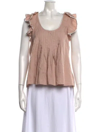 Pre-owned The Great Scoop Neck Sleeveless Top In Neutrals/pink