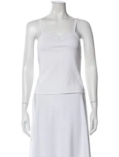 Pre-owned The Great Scoop Neck Sleeveless Top In White