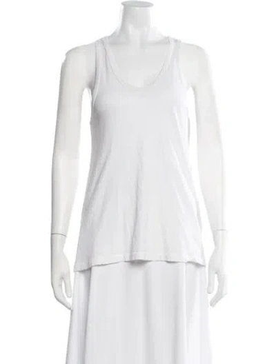 Pre-owned The Great Scoop Neck Sleeveless Top In White