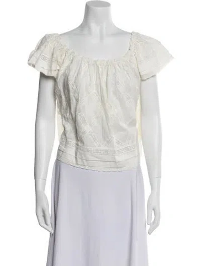 Pre-owned The Great Scoop Neck Sweater In White