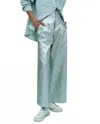 The Great Sculpted Trouser In Silver In Blue