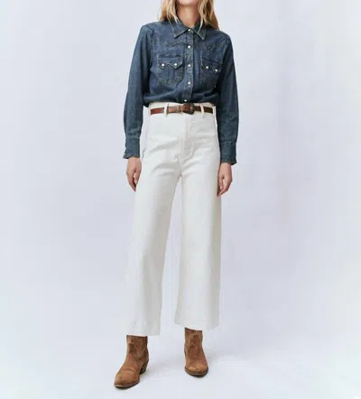 The Great Seafair Wide Leg Jean In Vintage Stone In Black