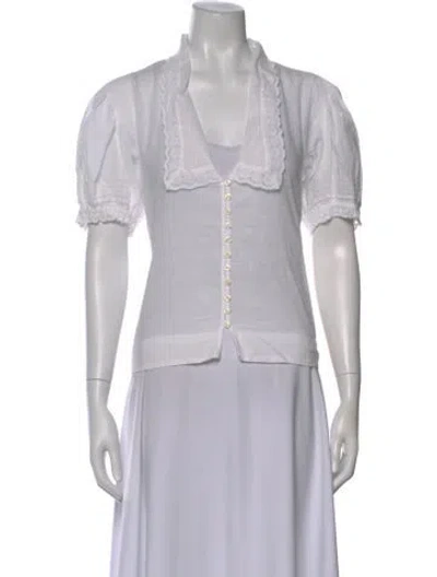 Pre-owned The Great Short Sleeve Blouse In Gray