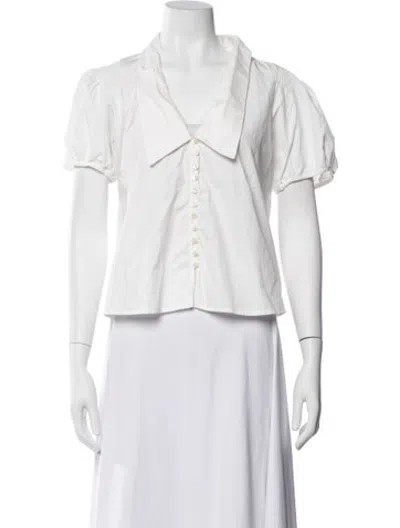 Pre-owned The Great Short Sleeve Blouse In Neutrals