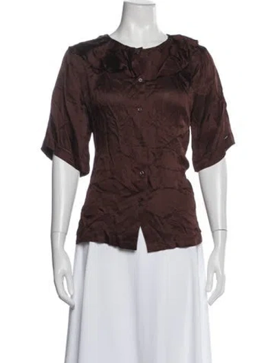 Pre-owned The Great Short Sleeve Blouse W/ Tags In Brown